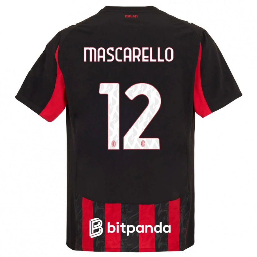 Danxen Niño Camiseta Marta Mascarello #12 Rojo Negro 1ª Equipación 2025/26 La Camisa
