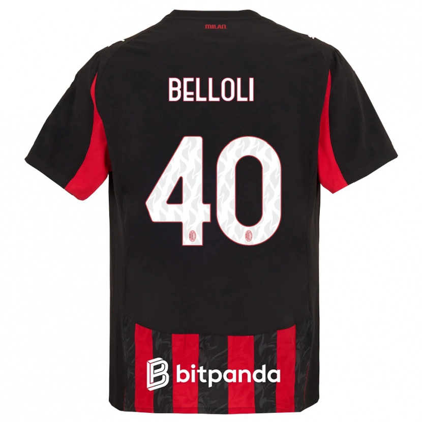 Danxen Niño Camiseta Sofia Belloli #40 Rojo Negro 1ª Equipación 2025/26 La Camisa