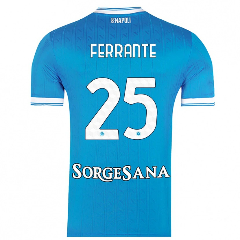 Danxen Niño Camiseta Mathias Ferrante #25 Azul Cielo Blanco 1ª Equipación 2025/26 La Camisa