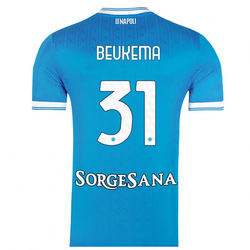 Danxen Niño Camiseta Sam Beukema #31 Azul Cielo Blanco 1ª Equipación 2025/26 La Camisa
