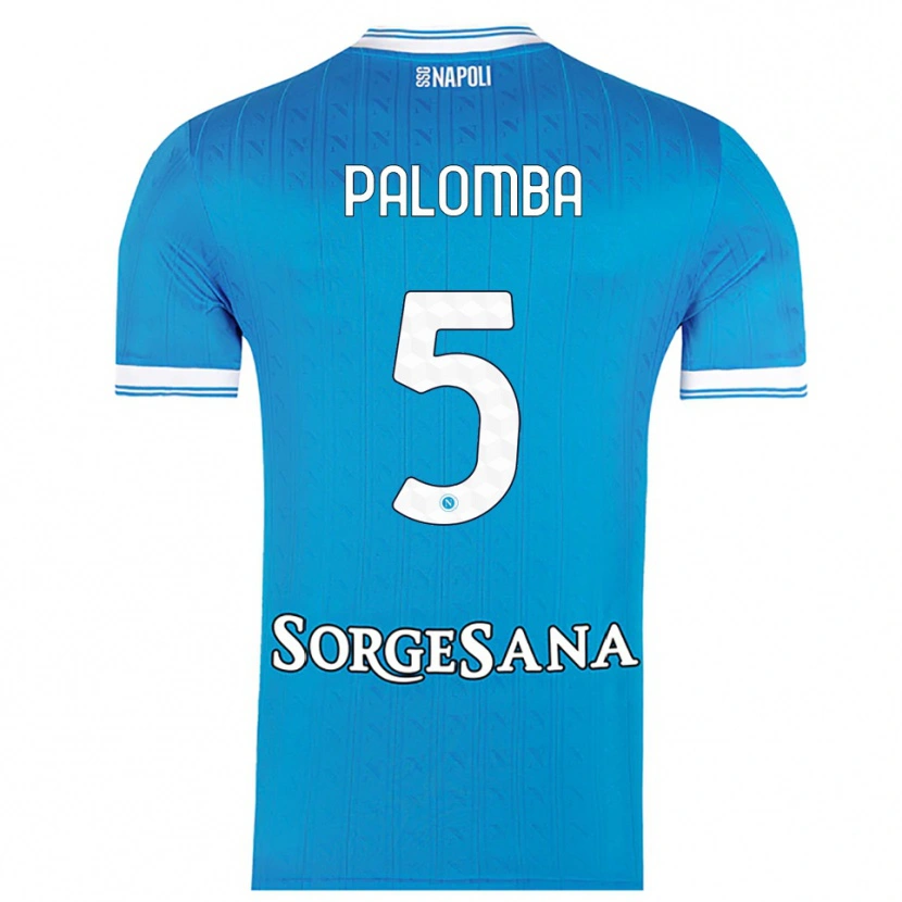 Danxen Niño Camiseta Fabio Palomba #5 Azul Cielo Blanco 1ª Equipación 2025/26 La Camisa