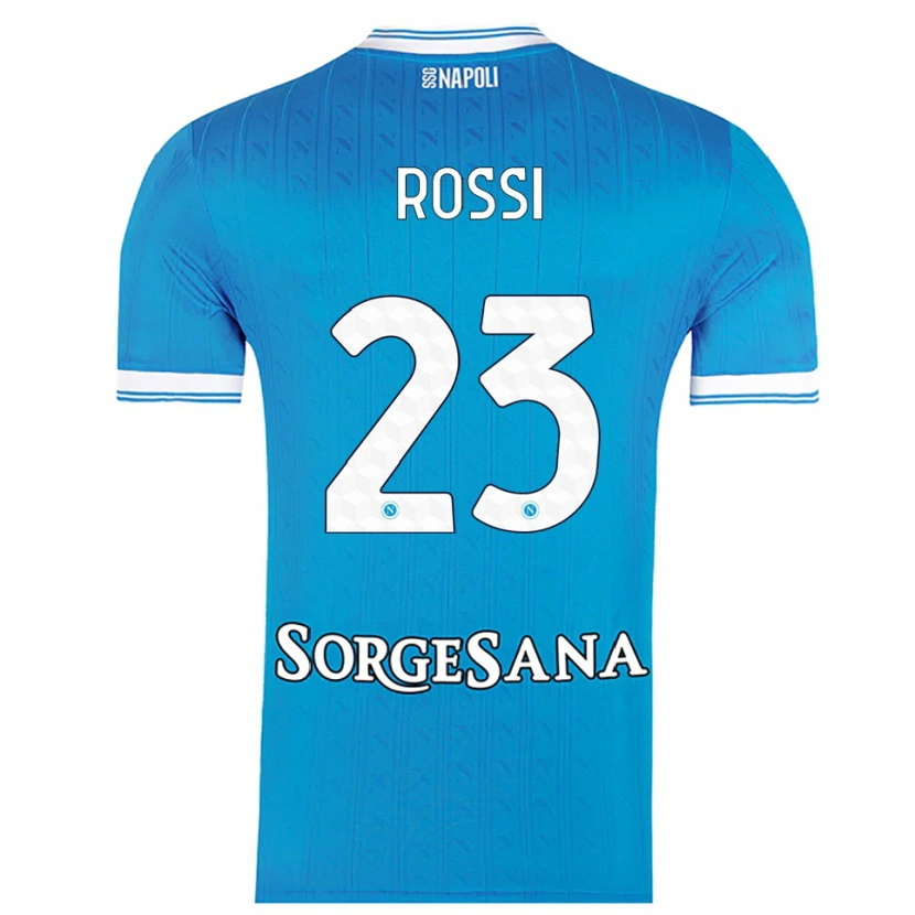 Danxen Niño Camiseta Leonardo Rossi #23 Azul Cielo Blanco 1ª Equipación 2025/26 La Camisa