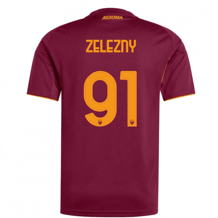 Danxen Niño Camiseta Radoslaw Zelezny #91 Borgoña Naranja 1ª Equipación 2025/26 La Camisa