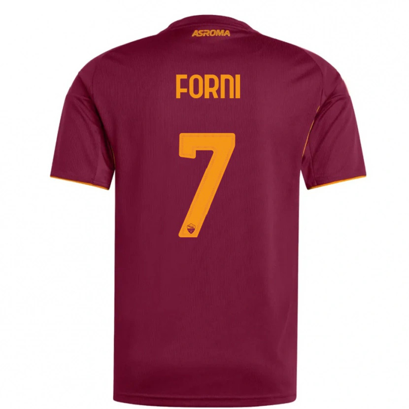 Danxen Niño Camiseta Matteo Forni #7 Borgoña Naranja 1ª Equipación 2025/26 La Camisa
