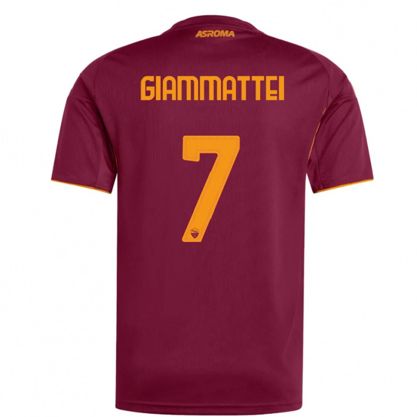 Danxen Niño Camiseta Gioele Giammattei #7 Borgoña Naranja 1ª Equipación 2025/26 La Camisa