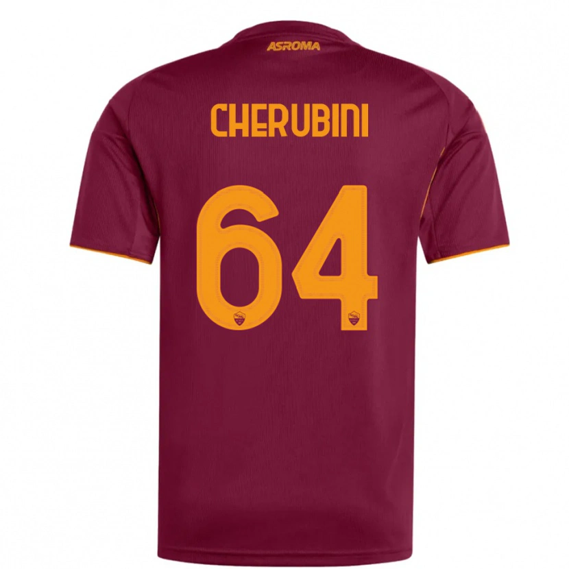 Danxen Niño Camiseta Luigi Cherubini #64 Borgoña Naranja 1ª Equipación 2025/26 La Camisa