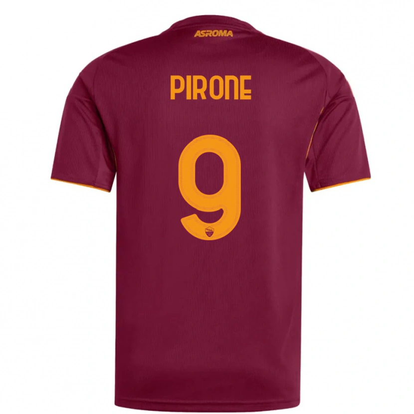 Danxen Niño Camiseta Valeria Pirone #9 Borgoña Naranja 1ª Equipación 2025/26 La Camisa