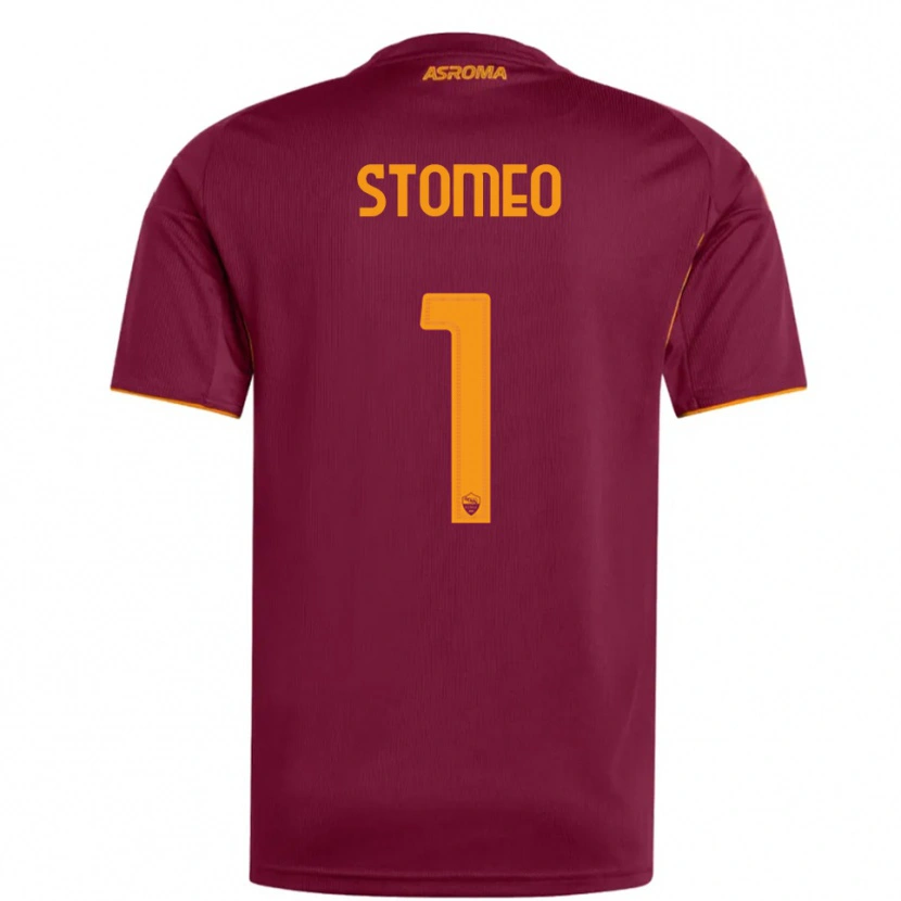 Danxen Niño Camiseta Giorgio Stomeo #1 Borgoña Naranja 1ª Equipación 2025/26 La Camisa