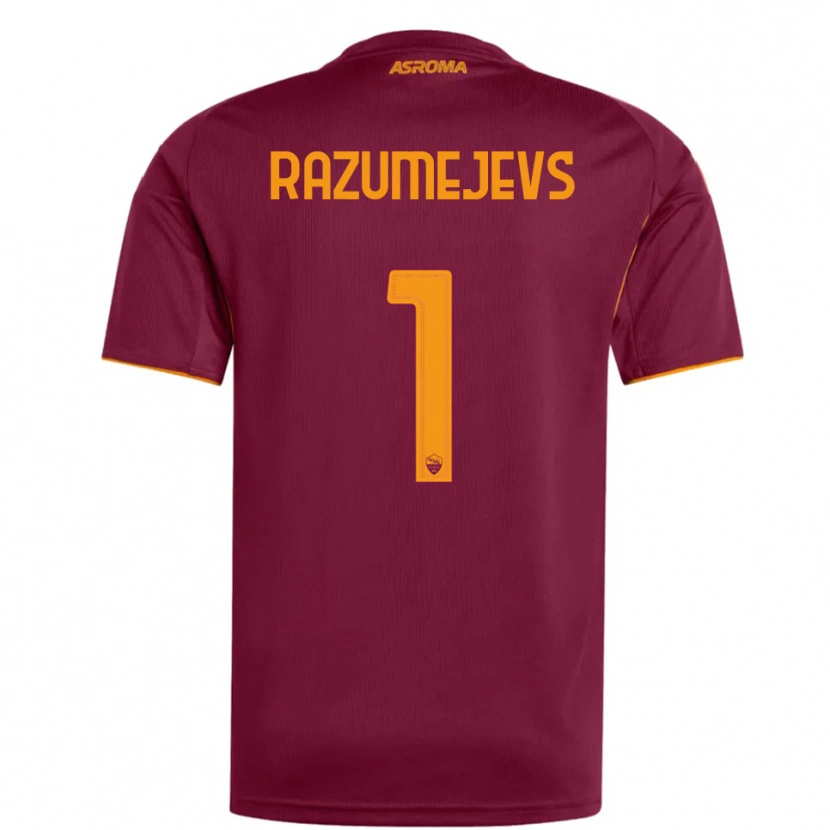 Danxen Niño Camiseta Vladislavs Razumejevs #1 Borgoña Naranja 1ª Equipación 2025/26 La Camisa