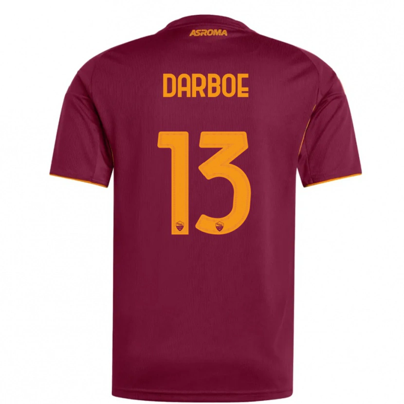 Danxen Niño Camiseta Balagie Darboe #13 Borgoña Naranja 1ª Equipación 2025/26 La Camisa