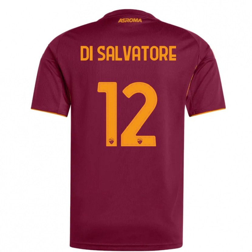 Danxen Niño Camiseta Diego Di Salvatore #12 Borgoña Naranja 1ª Equipación 2025/26 La Camisa