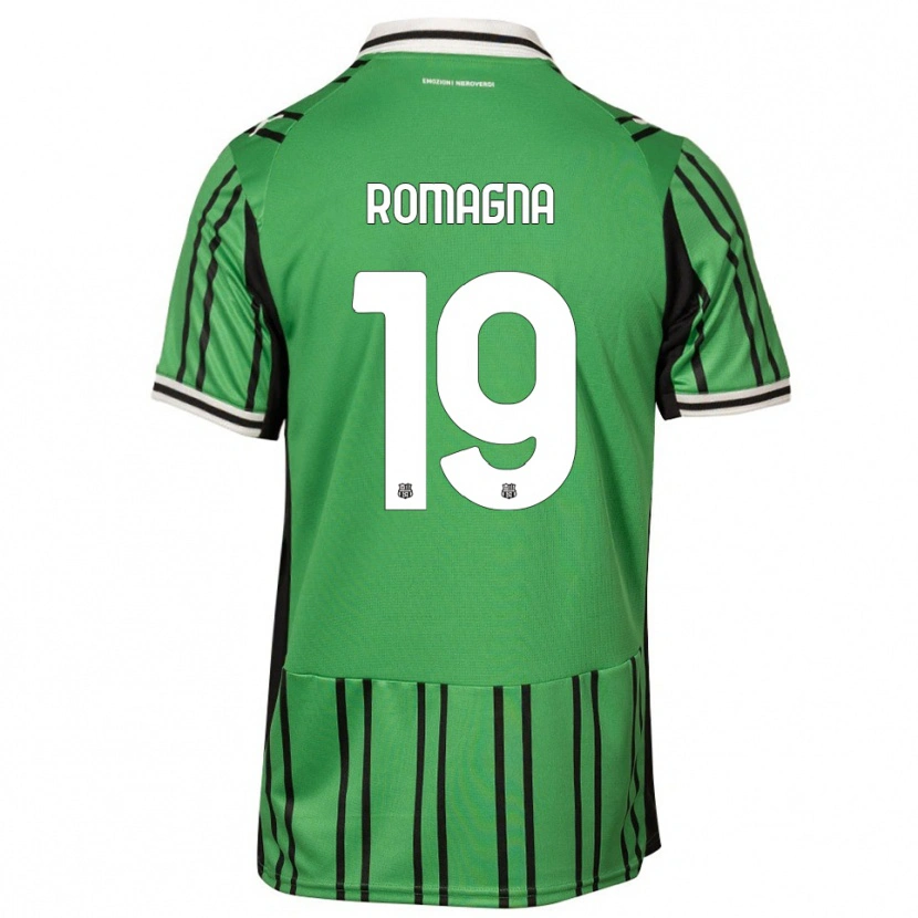 Danxen Niño Camiseta Filippo Romagna #19 Verde Negro 1ª Equipación 2025/26 La Camisa