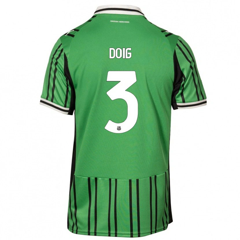 Danxen Niño Camiseta Josh Doig #3 Verde Negro 1ª Equipación 2025/26 La Camisa