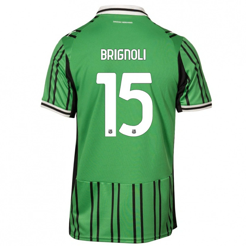 Danxen Niño Camiseta Benedetta Brignoli #15 Verde Negro 1ª Equipación 2025/26 La Camisa