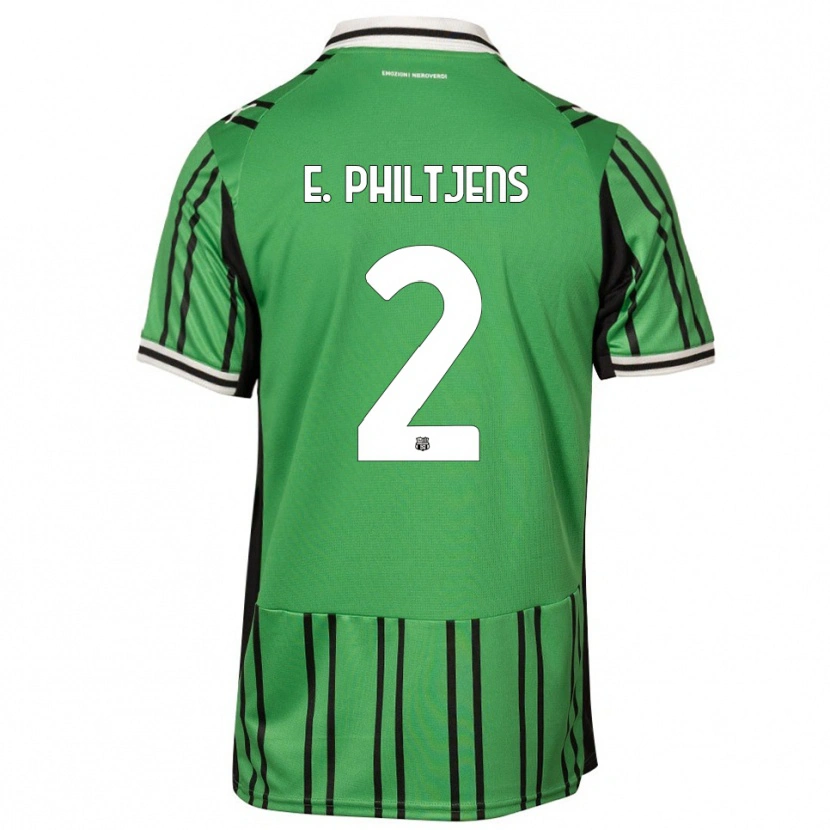 Danxen Niño Camiseta Davina Brigitte E. Philtjens #2 Verde Negro 1ª Equipación 2025/26 La Camisa