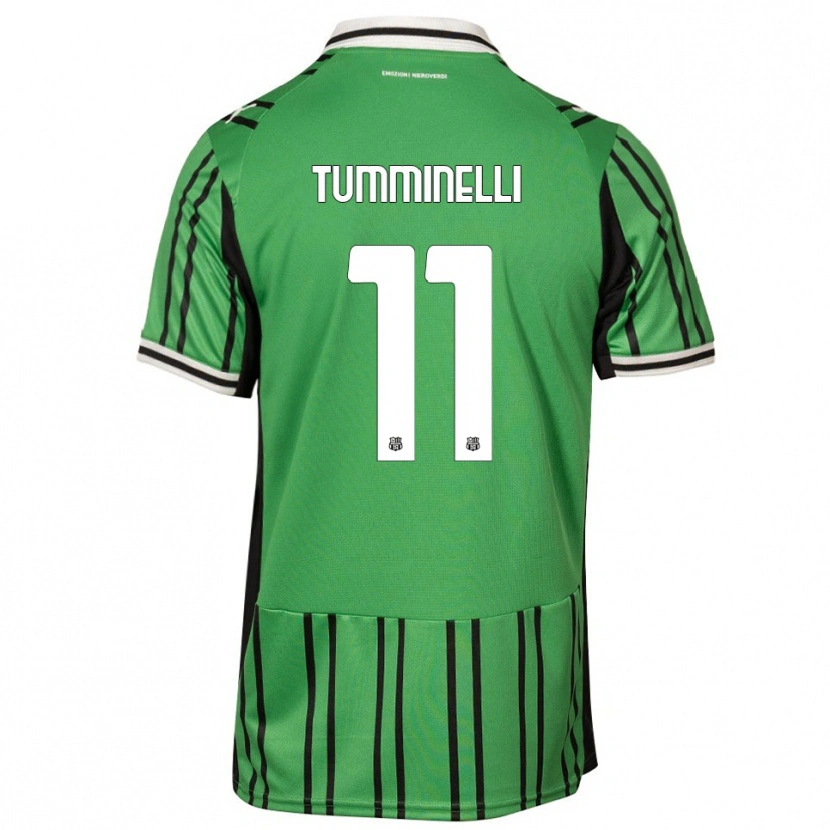 Danxen Niño Camiseta Daniel Tumminelli #11 Verde Negro 1ª Equipación 2025/26 La Camisa
