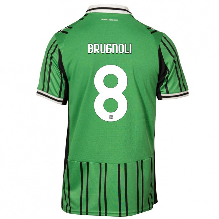 Danxen Niño Camiseta Giuseppe Brugnoli #8 Verde Negro 1ª Equipación 2025/26 La Camisa