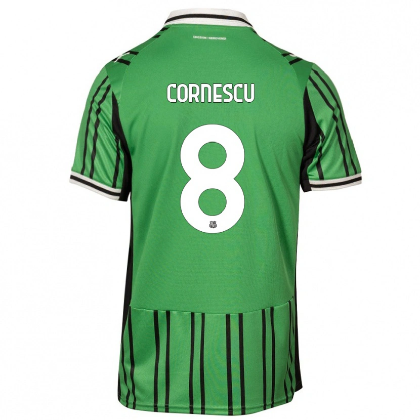 Danxen Niño Camiseta Iustin Cornescu #8 Verde Negro 1ª Equipación 2025/26 La Camisa