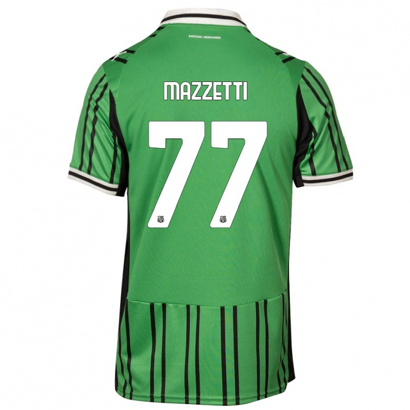 Danxen Niño Camiseta Riccardo Mazzetti #77 Verde Negro 1ª Equipación 2025/26 La Camisa