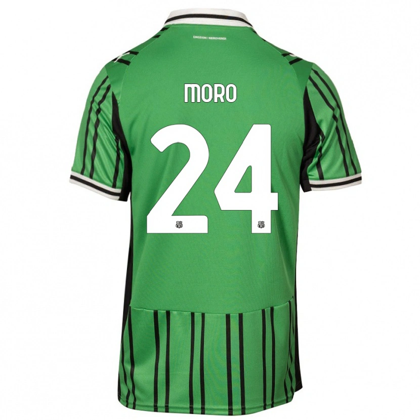 Danxen Niño Camiseta Luca Moro #24 Verde Negro 1ª Equipación 2025/26 La Camisa