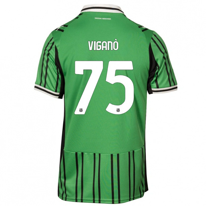 Danxen Niño Camiseta Lorenzo Viganò #75 Verde Negro 1ª Equipación 2025/26 La Camisa