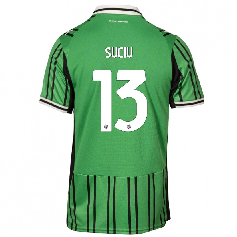 Danxen Niño Camiseta Tudor Suciu #13 Verde Negro 1ª Equipación 2025/26 La Camisa