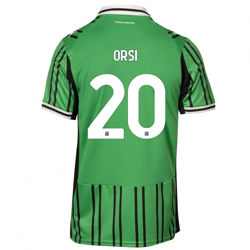 Danxen Niño Camiseta Benedetta Orsi #20 Verde Negro 1ª Equipación 2025/26 La Camisa
