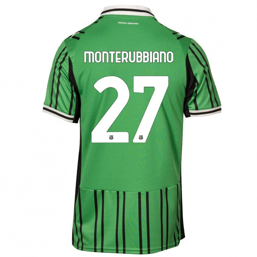 Danxen Niño Camiseta Valeria Monterubbiano #27 Verde Negro 1ª Equipación 2025/26 La Camisa