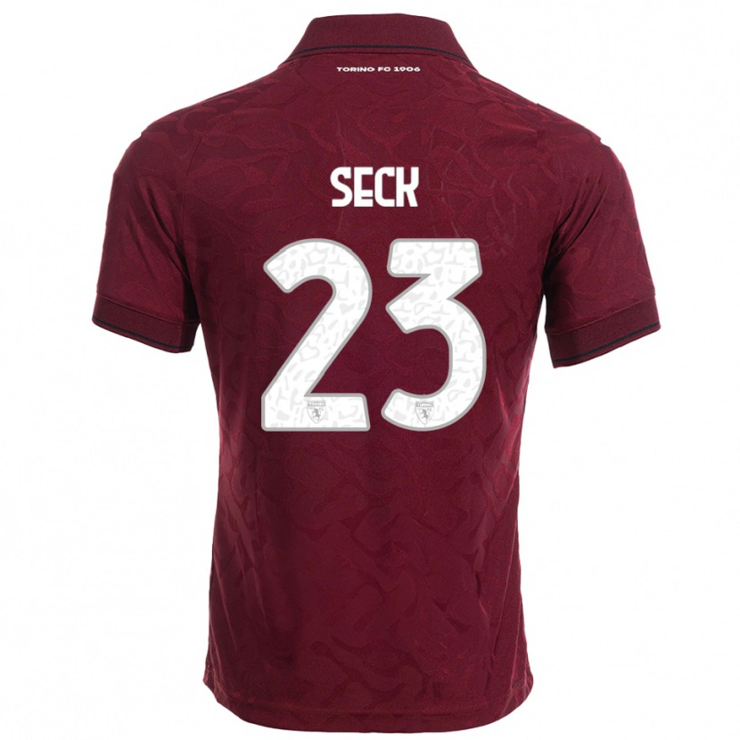 Danxen Niño Camiseta Demba Seck #23 Borgoña Blanco 1ª Equipación 2025/26 La Camisa