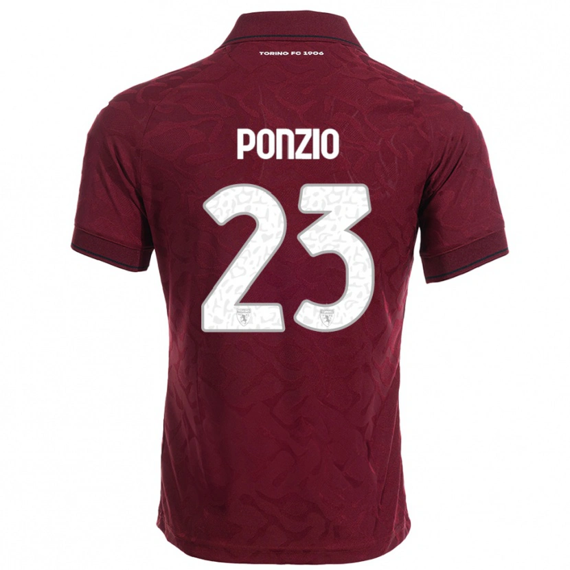Danxen Niño Camiseta Erika Ponzio #23 Borgoña Blanco 1ª Equipación 2025/26 La Camisa