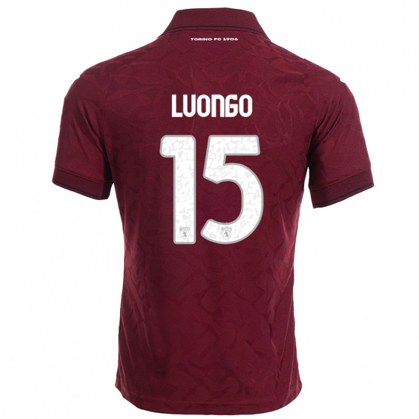 Danxen Niño Camiseta Andrea Luongo #15 Borgoña Blanco 1ª Equipación 2025/26 La Camisa