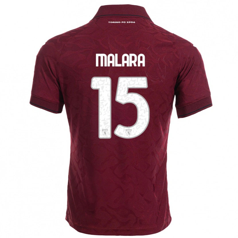 Danxen Niño Camiseta Sara Malara #15 Borgoña Blanco 1ª Equipación 2025/26 La Camisa