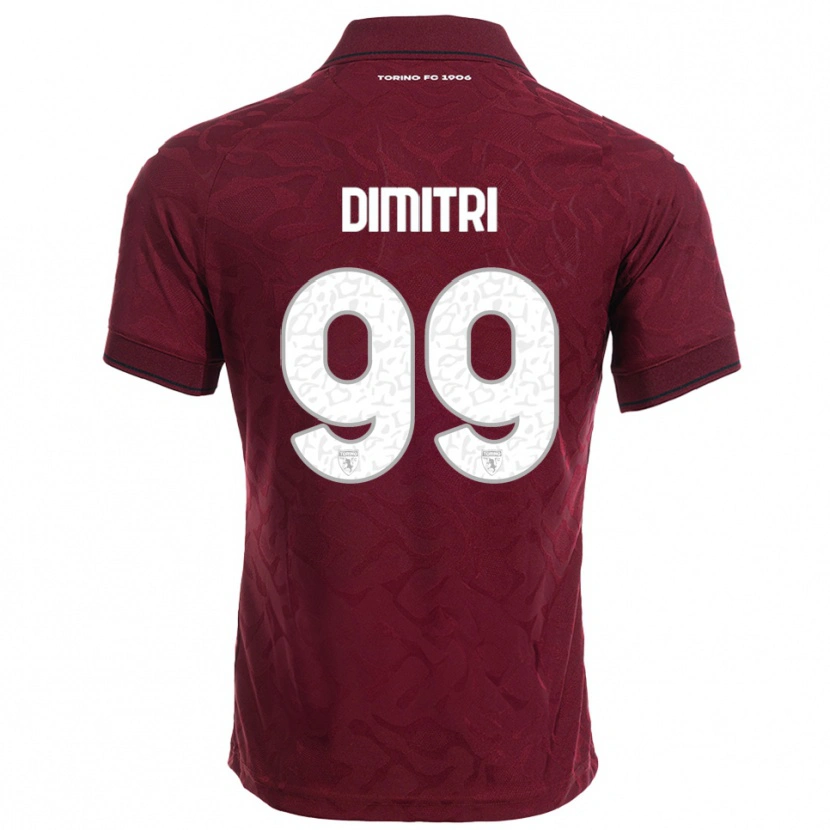 Danxen Niño Camiseta Matteo Dimitri #99 Borgoña Blanco 1ª Equipación 2025/26 La Camisa