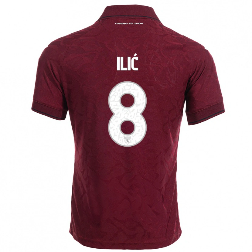 Danxen Niño Camiseta Ivan Ilić #8 Borgoña Blanco 1ª Equipación 2025/26 La Camisa