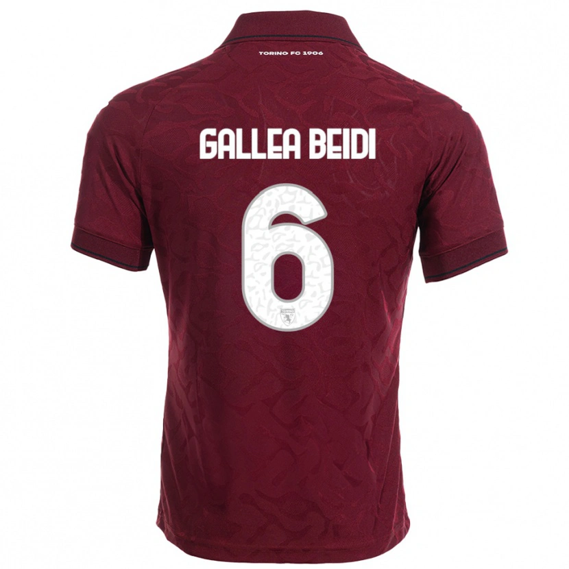 Danxen Niño Camiseta Francesco Gallea Beidi #6 Borgoña Blanco 1ª Equipación 2025/26 La Camisa