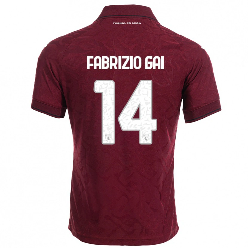 Danxen Niño Camiseta Fabrizio Gai #14 Borgoña Blanco 1ª Equipación 2025/26 La Camisa