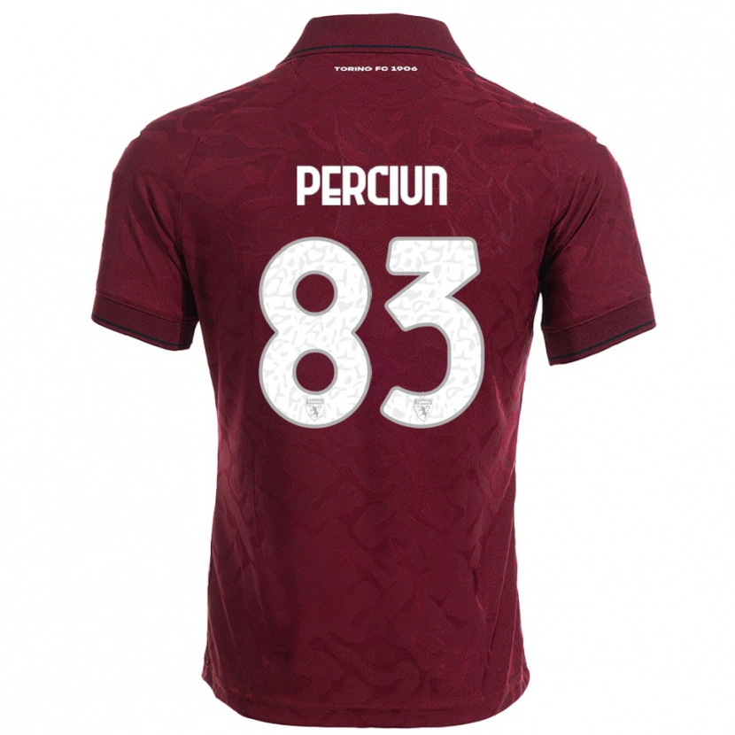 Danxen Niño Camiseta Sergiu Perciun #83 Borgoña Blanco 1ª Equipación 2025/26 La Camisa