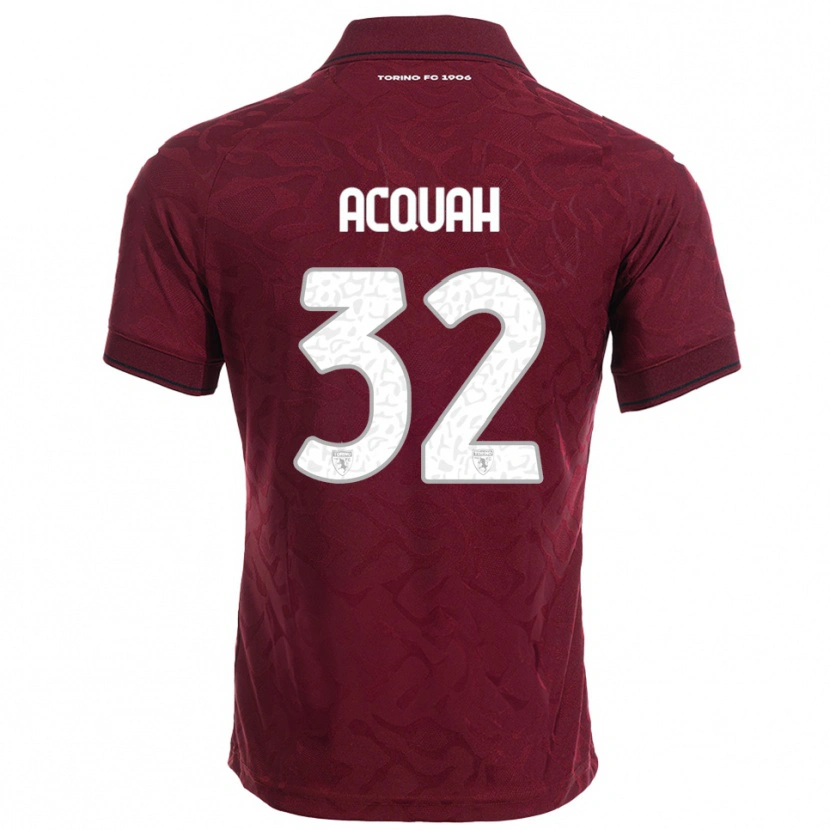 Danxen Niño Camiseta Wisdom Acquah #32 Borgoña Blanco 1ª Equipación 2025/26 La Camisa