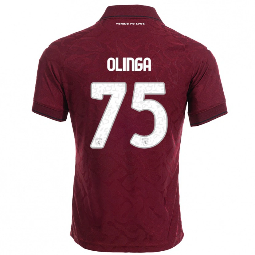Danxen Niño Camiseta Kenny Liema Olinga #75 Borgoña Blanco 1ª Equipación 2025/26 La Camisa
