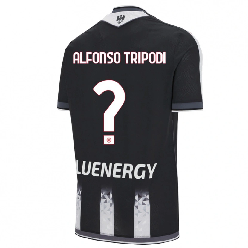 Danxen Niño Camiseta Leonardo Alfonso Tripodi #0 Negro Blanco 1ª Equipación 2025/26 La Camisa