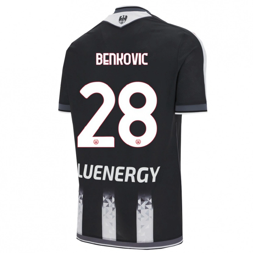 Danxen Niño Camiseta Filip Benkovic #28 Negro Blanco 1ª Equipación 2025/26 La Camisa