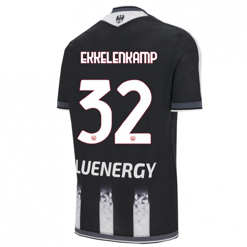 Danxen Niño Camiseta Jurgen Ekkelenkamp #32 Negro Blanco 1ª Equipación 2025/26 La Camisa