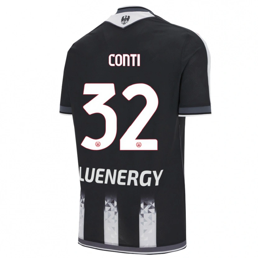 Danxen Niño Camiseta Manuel Conti #32 Negro Blanco 1ª Equipación 2025/26 La Camisa
