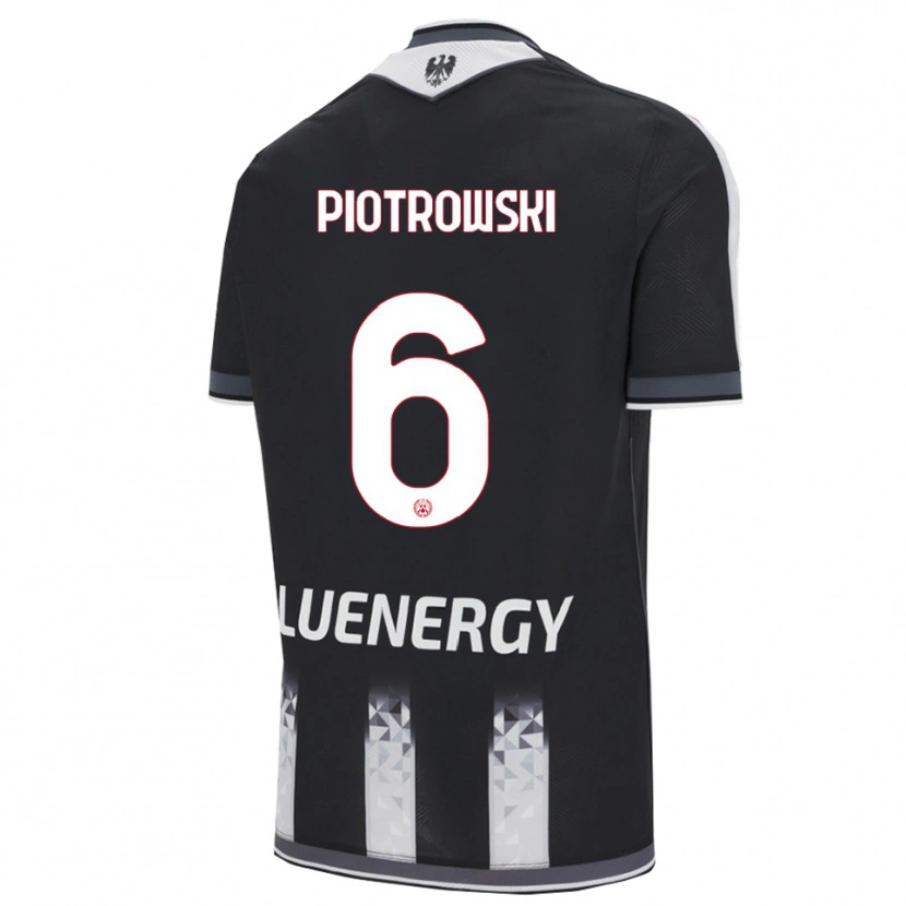 Danxen Niño Camiseta Jakub Piotrowski #6 Negro Blanco 1ª Equipación 2025/26 La Camisa