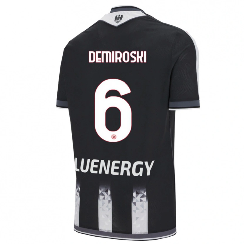 Danxen Niño Camiseta Shenol Demiroski #6 Negro Blanco 1ª Equipación 2025/26 La Camisa