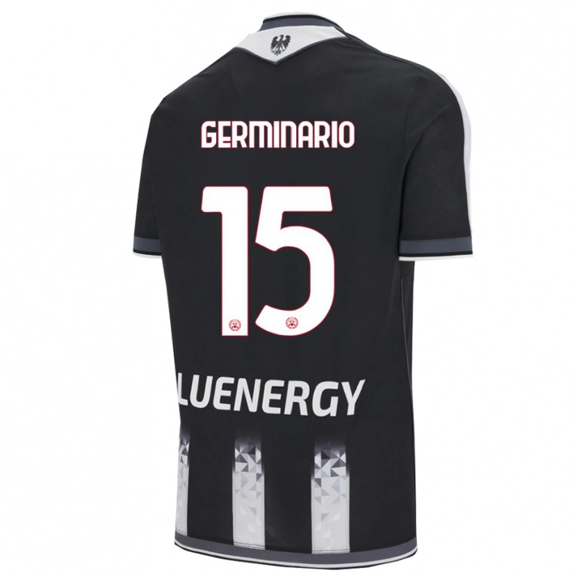 Danxen Niño Camiseta Mattia Germinario #15 Negro Blanco 1ª Equipación 2025/26 La Camisa