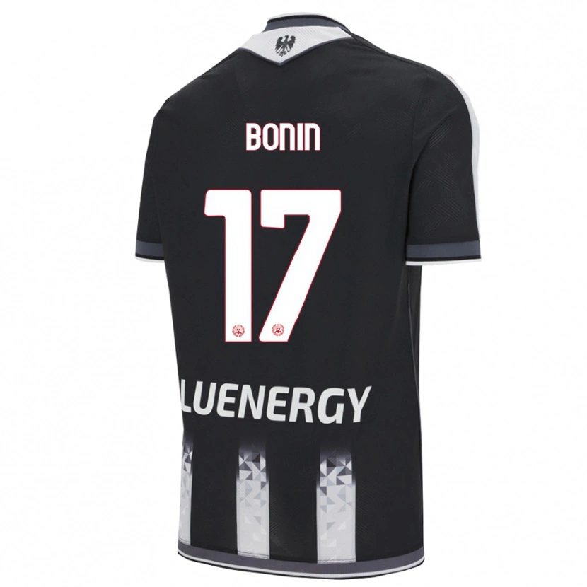 Danxen Niño Camiseta Luca Bonin #17 Negro Blanco 1ª Equipación 2025/26 La Camisa