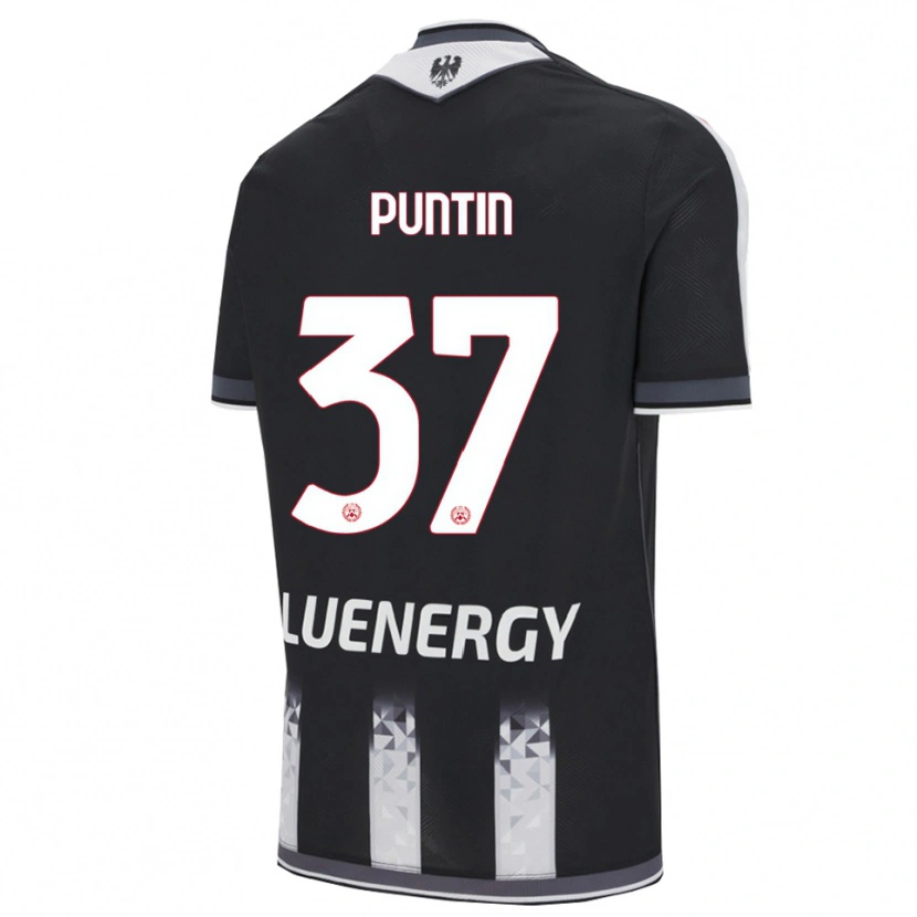Danxen Niño Camiseta Eric Puntin #37 Negro Blanco 1ª Equipación 2025/26 La Camisa
