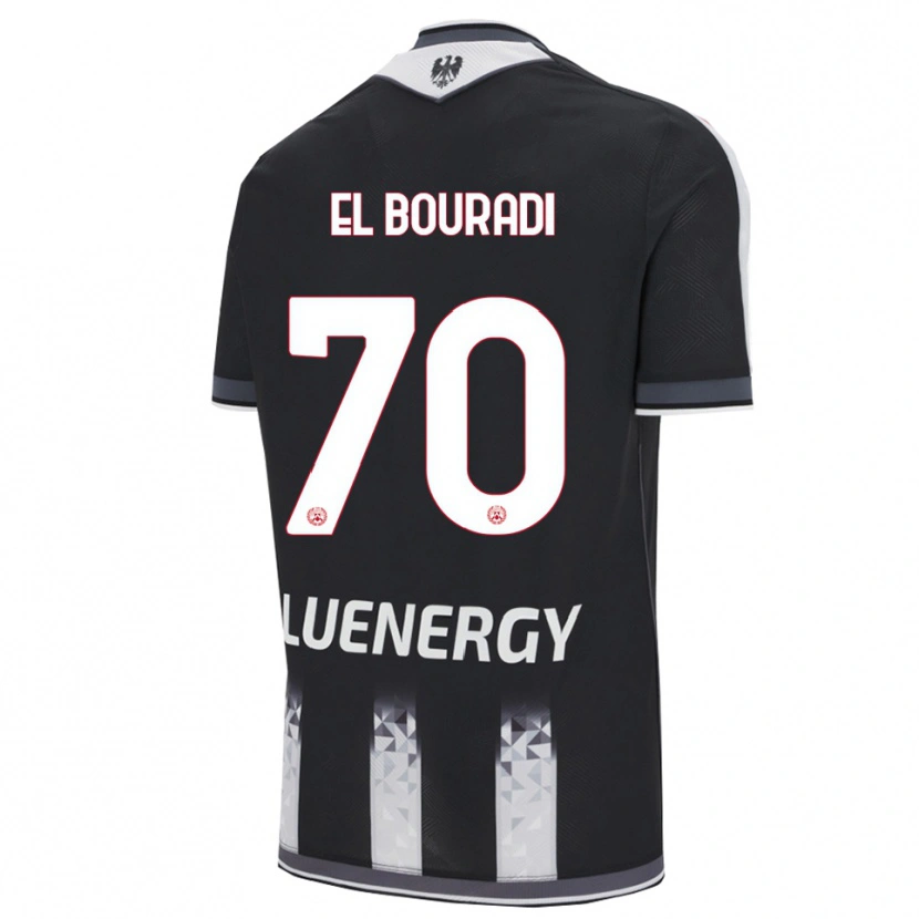Danxen Niño Camiseta Walid El Bouradi #70 Negro Blanco 1ª Equipación 2025/26 La Camisa