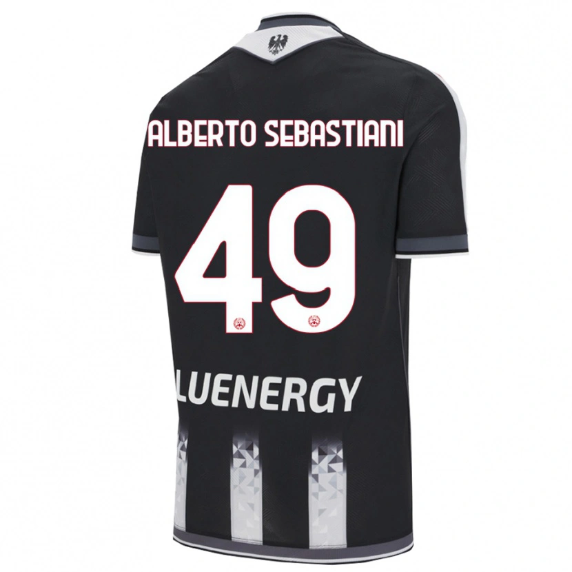 Danxen Niño Camiseta José Alberto Sebastiani #49 Negro Blanco 1ª Equipación 2025/26 La Camisa